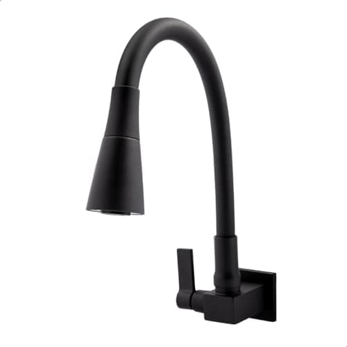 SOFTINOX Torneira Para Cozinha de Parede Quadrada Cone Preta/Black