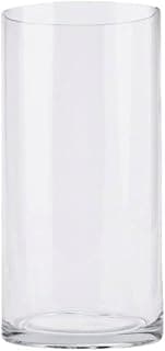 Vaso cilíndrico de vidro transparente vaso decorativo para flores alto vaso de flores para casa e eventos (20 x 10 x 10 cm)