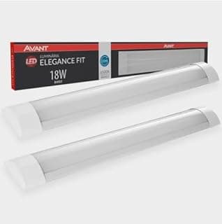Kit 2 Luminárias LED Tubular Sobrepor 18w 6500k - AVANT, branco
