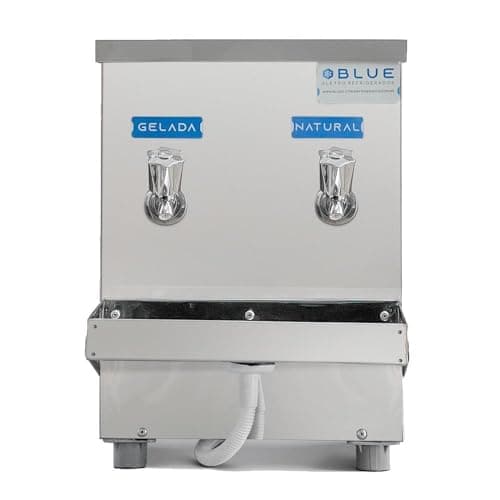 Bebedouro Purificador Industrial Blue Bancada 2 Torneiras Natural e Gelada 10L Inox PIB10L220VN-2T 220V