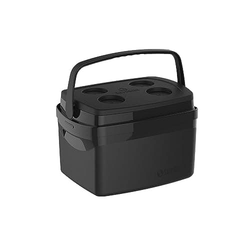 Caixa térmica preta 12L Soprano 5055 com compartimentos para garrafas