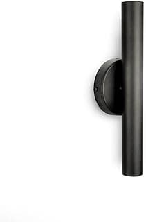 Arandela de parede foco duplo slim palito preto montada na parede