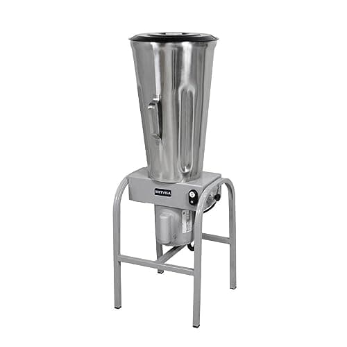 Liquidificador Industrial 19L Baixa Rotação Metvisa 220V, com base em aço inoxidável e tampa preta