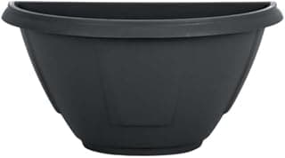 Vaso de parede preto meia-lua para jardim vertical - médio