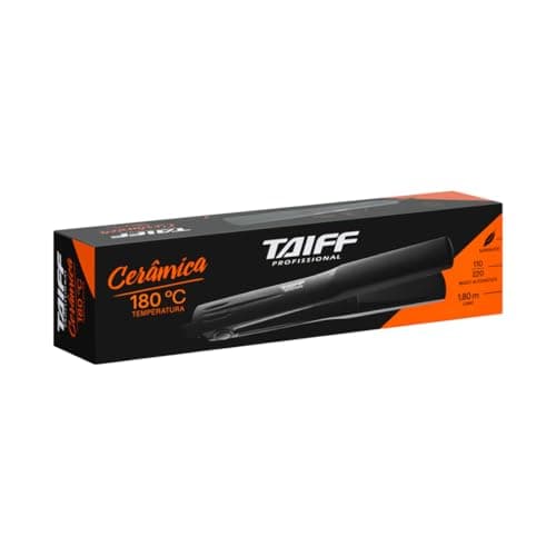 Chapinha Taiff Cerâmica Profissional Alisadora Perfil Anodizado Preto Clássica 180°C