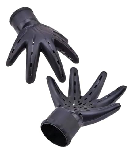 Difusor de Cabelo em Forma de Mão Profissional | Acessório Universal para Secador, Reduz Frizz e Define Cachos | Ideal para Cabelos Encaracolados ou Ondulados (Preto)