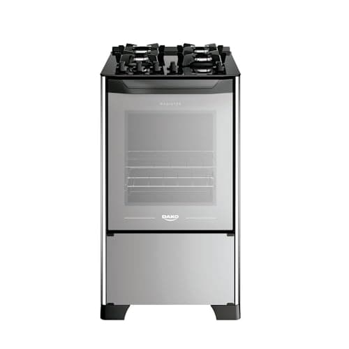 Fogão 4 bocas Dako com mesa de vidro e chama mega - bivolt