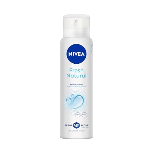 NIVEA Desodorante Antitranspirante Aerossol Fresh Natural 150ml - Proteção prolongada de 48h, sensação de refrescância, cuidado suave, sem alumínio, corantes e conservantes