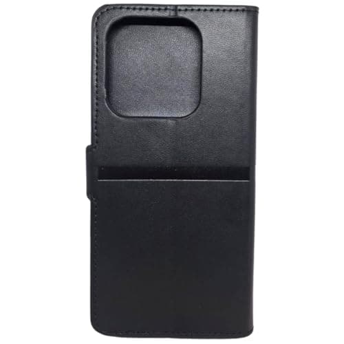 Capa preta estilo carteira para Xiaomi Redmi Note 14 5G com compartimentos para cartões