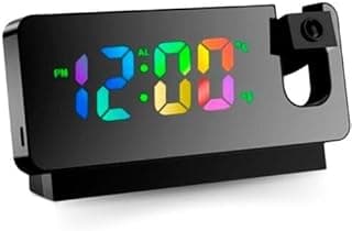 Relógio Digital Espelhado Com Projetor Holográfico – Projeta Horário No Teto Ou Parede Alarme Termômetro Calendário