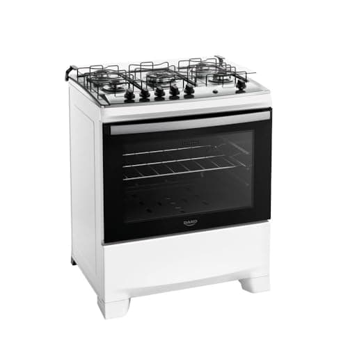Fogão 5 bocas Dako Supreme Branco Mesa Inox