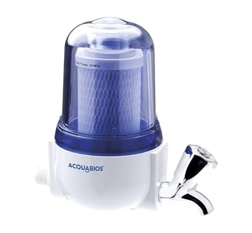 Filtro De Água Transparente Com Torneira De Metal Acqua 5 Carbon Block Acquabios 1000-0016, Acquabios, Filtro Purificador De Água Com Torneira, Incolor E Cromado, Máxima Eficiência Comprovada
