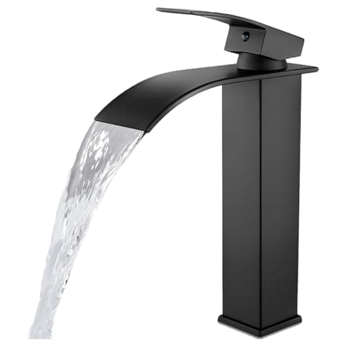 Torneira Banheiro Preta de Bancada Bica Alta Quente Frio Misturador Monocomando Torneira Lavabo Lavatório em Inox Yab