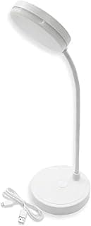 Luminária de Mesa LED Touch Recarregável Flexível USB Para Leitura Estudo Escritório Branco
