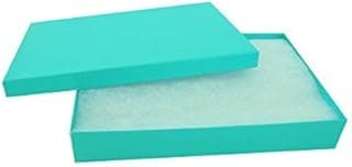 TheDisplayGuys – Pacote com 25 caixas de joias de papel de papelão preenchidas com algodão #53 – verde-petróleo (13,7 cm x 9,9 cm x 2,5 cm) - para envio ou armazenamento