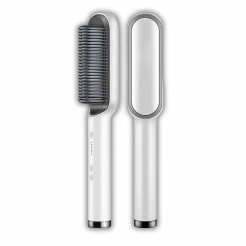 Escova Alisadora 3 em 1 Bivolt – Tecnologia de Íons | Para Todos os Tipos de Cabelo, Antifrizz e Modeladora Rápida