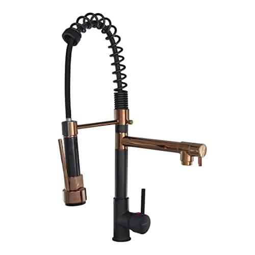 Torneira Cozinha Gourmet Monocomando Rose Gold/Preta 50cm