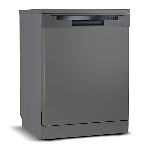 Lava-louças cinza Midea 14 serviços 220V em fundo branco