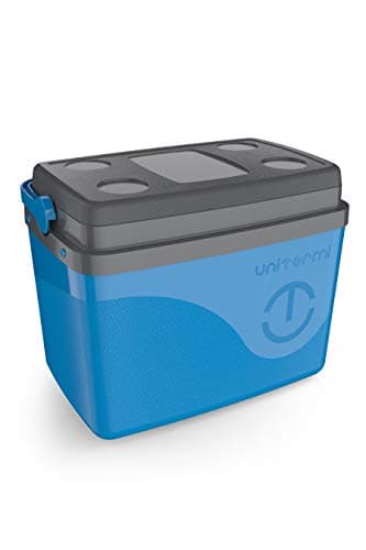 Caixa Térmica Cooler Floripa 30 Litros com Alça Unitermi Azul e Cinza