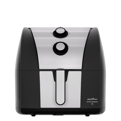 Fritadeira Elétrica Air Fryer Britânia BAF90A Antiaderente Redstone 9L Preto e Prata Inox 127V