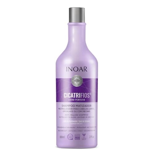 Inoar, Cicatrifios Loiro Perfeito Shampoo Matizador com Hidratação e Brilho Intenso, Rejucomplex3, Centaurea Cyanus e Azuleno - 800ml