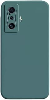 Capa de silicone verde para Xiaomi Poco F4 GT com recorte para câmera e logotipo de seta