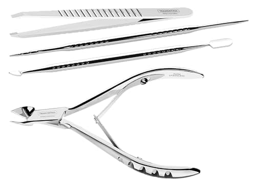 Jogo para Cutículas e Pinça Tramontina em Aço Inox 4 Peças