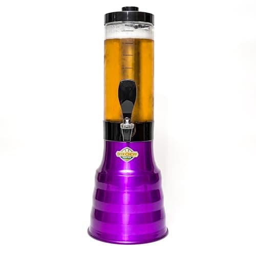 Torre de chopp 2 litros roxa com base giratória e copo removível
