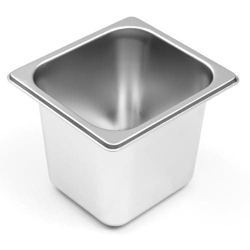Cuba gastronômica GN 1/6 em aço inoxidável, 150mm, fundo branco