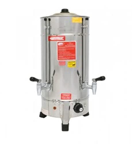 Cafeteira Elétrica Industrial Consercaf Tradicional 6L 110V em aço inoxidável com etiquetas.