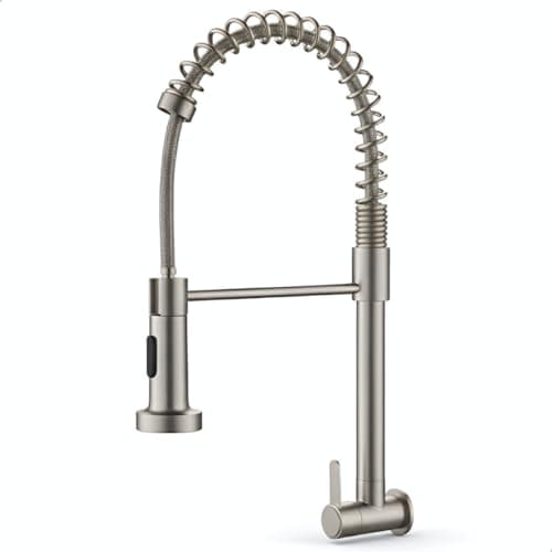 Torneira Gourmet Parede Cozinha Escovada em Inox Flexível SOFTINOX 2 Jatos — Torneira 1/4 de Volta Bica Giratória 360° Metal Escovado