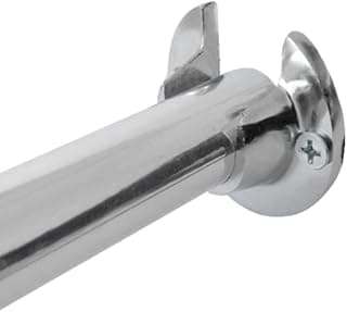 Varão de cortina metal cromado 28mm com flange lateral e parafuso