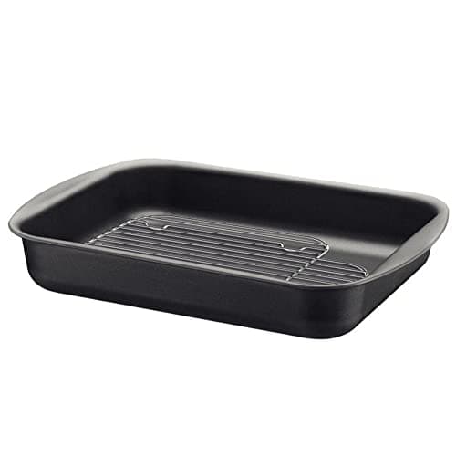 Tramontina 20048034 Assadeira com Grelha de Alumínio com Revestimento Interno Antiaderente, Grafite, 34 cm