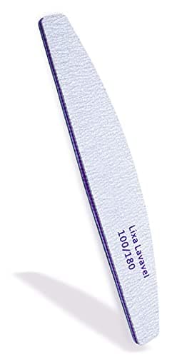 Lixa Bumerangue Lavável 100/180 Para Unhas de Gel Acrigel Fibra de Vidro, Com 20 Unidades