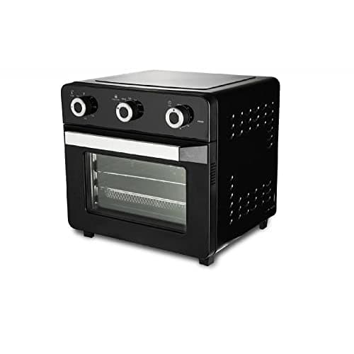 Hamilton Beach Forno Air Fryer 20L preto com porta de vidro e botões de controle
