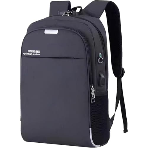 Mochila para Notebook Executiva Unissex Preta Com Entrada USB e Passa fio para fone Ideal para Faculdade Trabalho e Viagem Antifurto Resistente Confortável