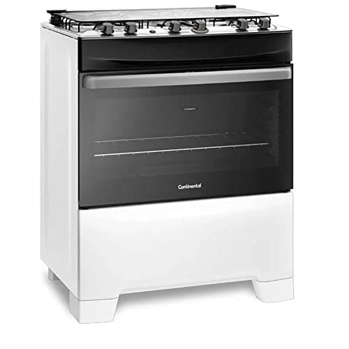 Fogão 5 Bocas Mesa de Inox Branco Continental FC5IB