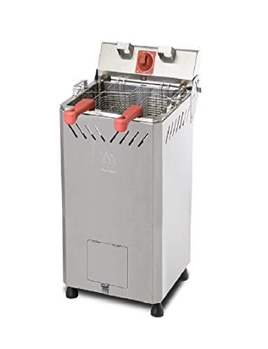 Fritadeira elétrica Marchesoni 18 litros, aço inoxidável, cesta com alças vermelhas