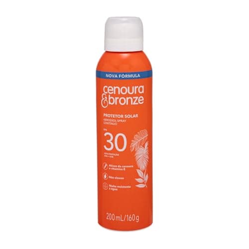 Protetor Solar Aerossol Spray FPS 30 Cenoura & Bronze 200ml