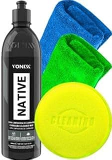 Kit Native Cleaner 500ml Vonixx com acessórios para estética automotiva