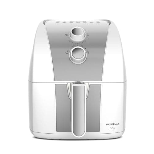 Fritadeira Air Fryer Britânia 5,5 L Revestimento Redstone BAF52 1500W Branco com Inox 220V
