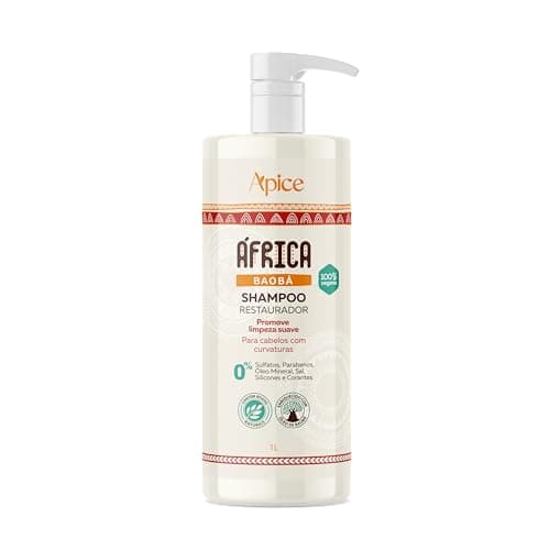 Ápice Shampoo África Baobá Restaurador | Limpeza Suave e Hidratação para Cabelos Cacheados e Ondulados | 1000ml