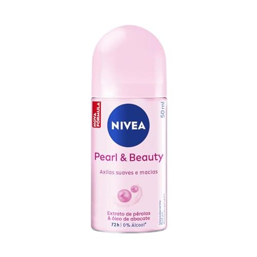 NIVEA Desodorante Roll-on Pearl & Beauty 50ml - Proteção por 72h para axilas mais suaves e macias