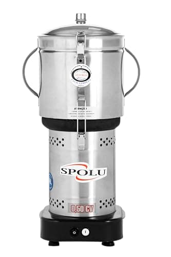 Cortadora de alimentos industrial SPOLÚ 4 litros, capacidade 0,50 CV, frontal, prateado e preto