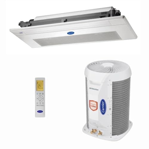 Ar-condicionado split cassete Carrier Connect 18.000 BTUs branco, controle remoto e unidades interna e externa