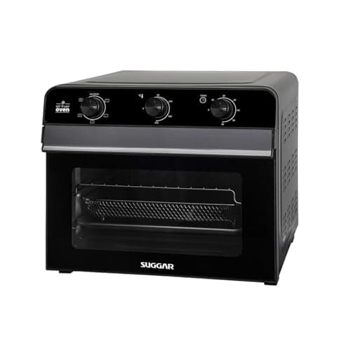 Forno Air Fryer SUGGAR 25 litros preto com porta de vidro e controles frontais