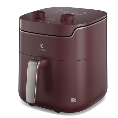 Fritadeira elétrica Electrolux vermelha escura para Rita Lobo, 5,6L, 1400W, 127V, eficiente em economia de energia
