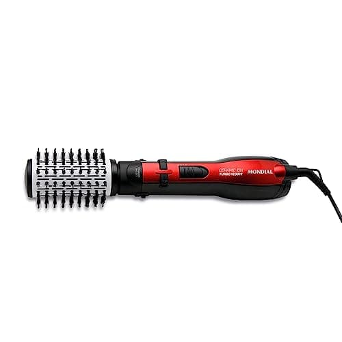 MONDIAL Escova Rotativa Ceramic Íon Turbo, Vermelho/Preto, 1200W, 220V - ER-09