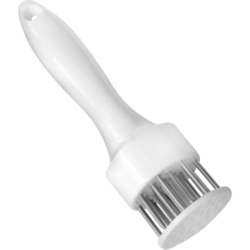 Amaciador de Carne Manual em Aço Inox, Batedor de Bifes com Furador, Utensílio Cozinha, Churrasco (BRANCO)