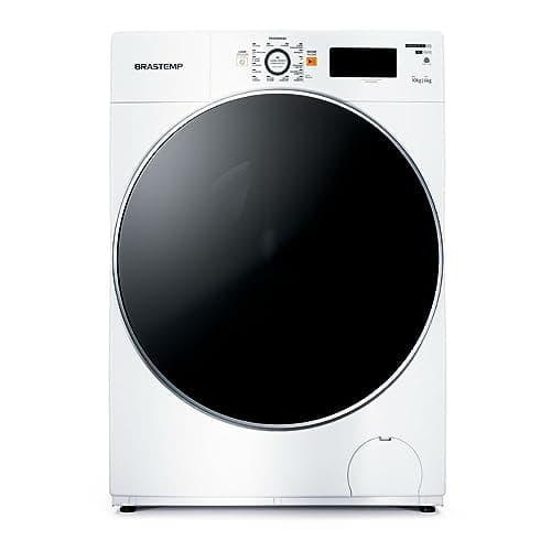 Lava e Seca Brastemp 10,1kg/6kg branca Água Quente com Ciclo Tira Manchas Pro e Ciclo 1h Pronto para Vestir - BNQ10AB 110V